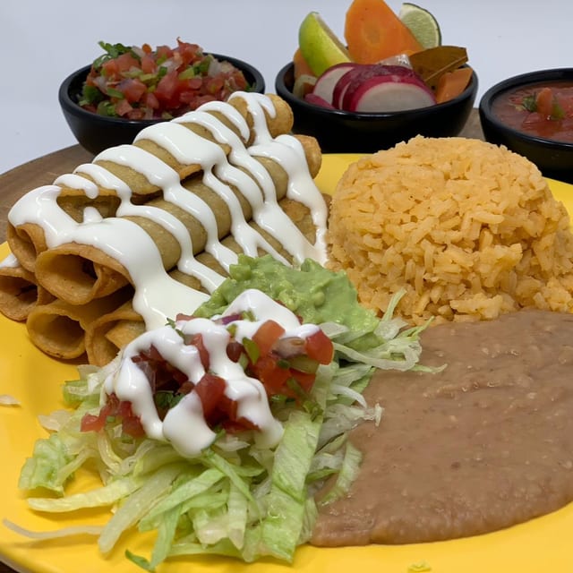 Five Rolled Tacos.